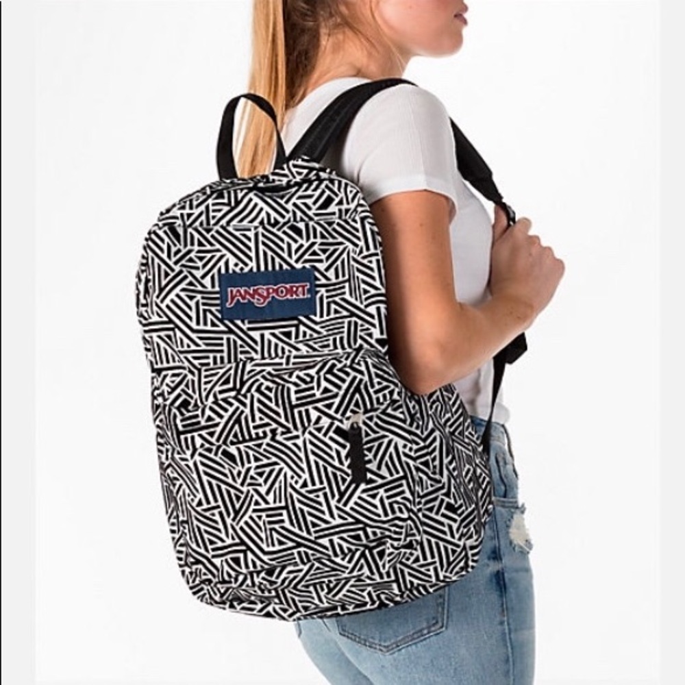 JANSPORT HIGH STAKES BACKPACK-White Geo Flock